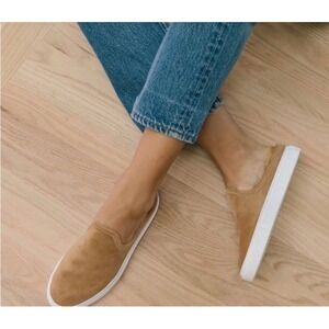 Jenni Kayne Suede Mule Slip On Sneakers Honey Tan Brown - Size 38 / 8